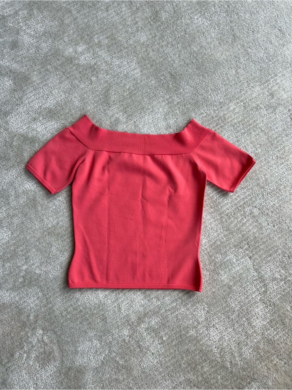 Alexander McQueen Coral Off-Shoulder Crop Top